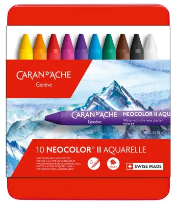 Immagine prodotto di CARAN D'ACHE 7500310 CARAN D'ACHE NEOCOLOR II pastello a cera per acquerello, confezione da 10 pezzi