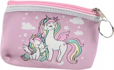 Produktbild von Kinder Geldbeutel Einhorn Mini Portemonnaie Mädchen Geldbörse Reißverschluss 13cm