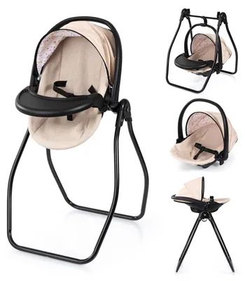 Image de Bayer Design 63875AA, ensemble 4 en 1 pour poupées : chaise haute, porte-bébé, lit et balancelle. Idéal pour de nombreux jeux de rôle, à partir de 3 ans