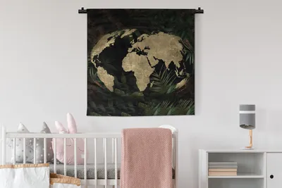 Produktbild von MuchoWow® Wandteppich Wandbehang Weltkarte - Vintage - Globus 90x90 cm Tapisserie Dekoration Wandtuch - Wandaufhänger