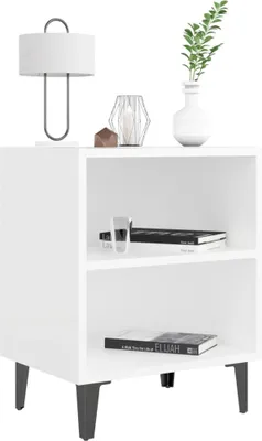 Produktbild von Möbel Nachttisch Elegantes Design - Beistelltisch - Nachtschrank - mit Metallbeinen Weiß 40x30x50 cm Top2863894