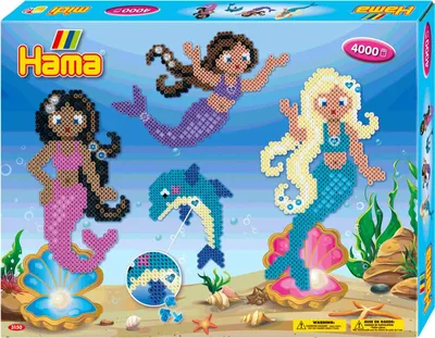 Produktbild von Hama Bügelperlen midi "Meerjungfrauen" Geschenkpackung 4.000 Bügelperlen