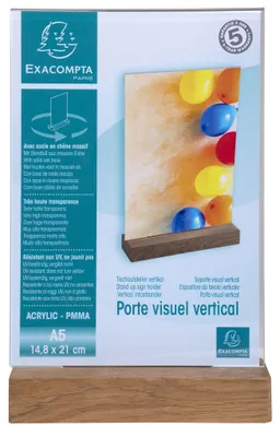 Produktbild von Tischaufsteller Acryl/Holz A5 Hoch