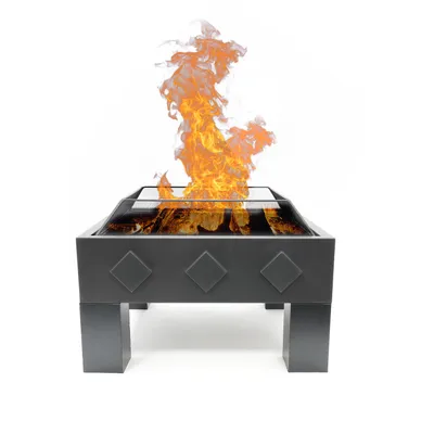 Zdjęcie produktu dla HEAT Outdoor Living Fire Bowl Square - Ogrodowe misy ogniotrwałe - Zewnętrzne paleniska i beczki ogniotrwałe - Malowana stalowa misa ogniotrwała - 60x60x35