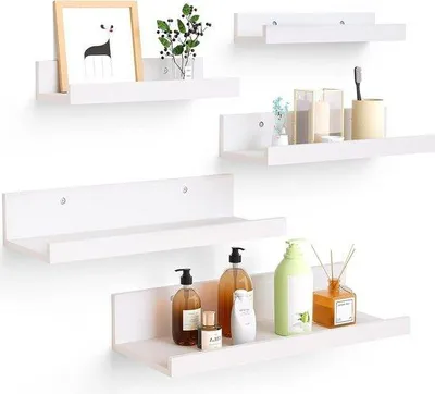 Produktbild von Famanu Wandregal Set von 5 - verschiedene Größen, weiß