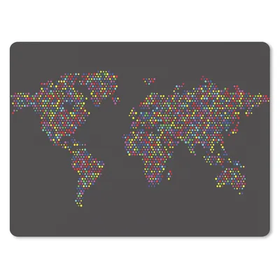 Produktbild von MuchoWow® Mauspad Mousepad Weltkarte - Punkte - Farben 23x19 cm - Mousepads - Maus Mat - Pad - Mausunterlage - Schreibtischunterlage - Mauspad