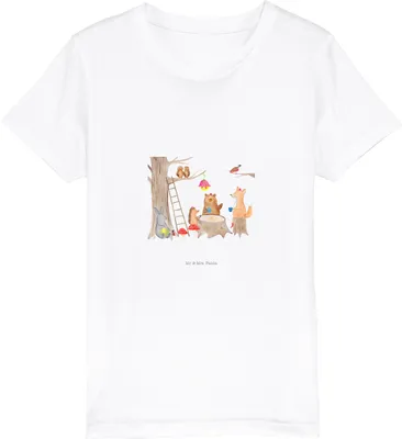 Produktbild von Mr. & Mrs. Panda Kleinkinder T-Shirt Waldtiere Picknick 5-6 Jahre (110/116) - Weiß - Geschenk, Eichhörnchen, Wald, Lustige Sprüche, Jungen, Fuchs, Maus, Kindershirt, Hase