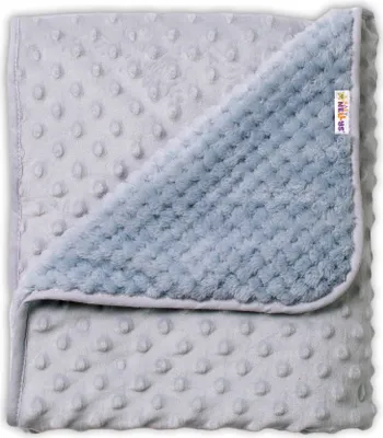 Obrázek produktu pro Dětská oboustranná deka s minky 80x90 cm, šedá, Baby Nellys