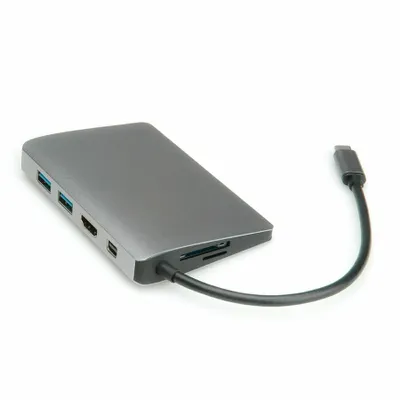 Produktbild von Roline USB-C 3.2 Gen 2 Port Replicator | Kabelgebundene Docking Station Grau