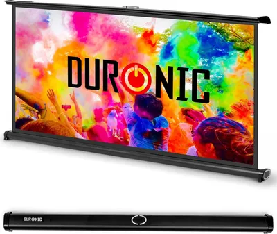 Produktbild von Duronic DPS40 16:9 Beamer Leinwand | 40 Zoll Projektor Leinwand | 16:9 Heimkino | Gain +1 Mobile Beamerleinwand für Tische und Schränke | 4K UHD, 3D, Full HD 1080p | Kompakte Projektionsleinwand