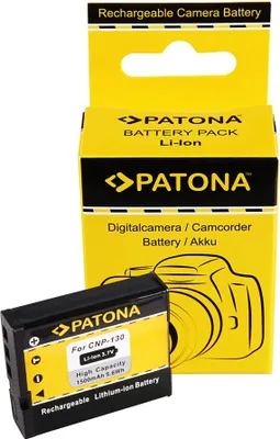 Zdjęcie produktu dla Akumulator PATONA do aparatów Casio NP-130 Exilim EXH30 EX-H30 EXZR100 EX-ZR100 – 3,7 V, 1500 mAh