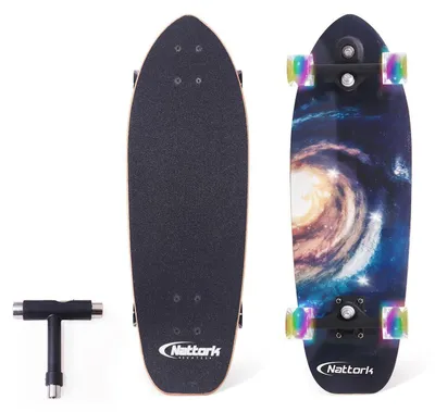 Immagine prodotto di Skateboard da 29" x 8" per principianti, in legno di acero, colore nero