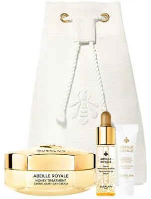 Obrázok produktu pre Guerlain Abeille Royale , Ženy, Univerzálna pleť, Proti vráskam, Spevňujúce, Vyhladenie, Proti starnutiu, Pleťové sérum, Očný krém, Denný krém, 50 ml, 5 ml