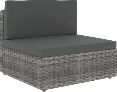 Produktbild von vidaXL 5-tlg. Garten-Lounge-Set mit Kissen Grau Poly Rattan