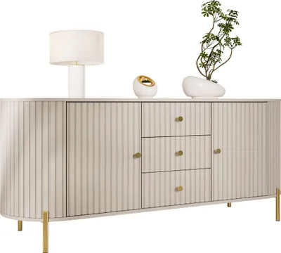 Produktbild von MIRJAN24 Türkommode Sepiroz 180 2D3S, Stilvoll Wohnzimmer, Kommode mit zwei Drehtüren (Farbe: Sandbeige)
