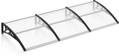 Zdjęcie produktu dla Daszek nad drzwiami wejściowymi i na zewnątrz – przezroczysty – 300 x 100 cm – szerokość 300 cm