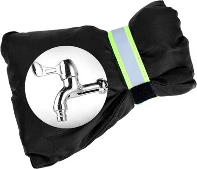 Obrázek produktu pro Venkovní vodovodní kohoutek odolný proti zimě – vodotěsný a těsný – velká sada venkovního vodovodního kohoutku – reflexní pruhy – chrání před zamrznutím a prasknutím – černý.