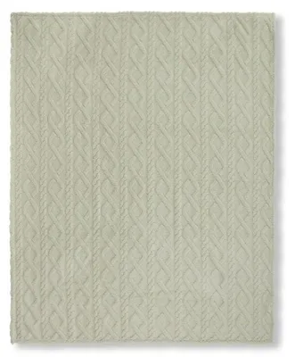 Productafbeelding van Descanso Plaid "Jacquard teddy" - Groen - (150x200 cm) - 100% Polyester