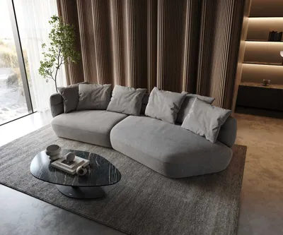 Produktbild von DELIFE Sofa Roya 320x140 cm Mikrofaser Grau