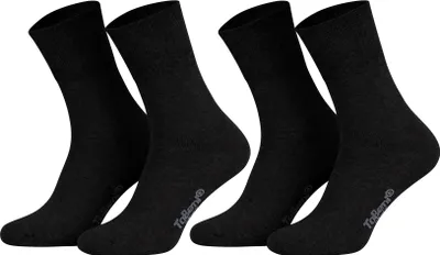 Tobeni 8 Paar Socken in Baumwolle mit Komfortbund ohne Gummi für Damen und Herren Schwarz