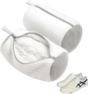 Imagen del producto de Bolsas para lavar zapatos, 2 unidades, 39 x 19 cm, color blanco, para lavadora