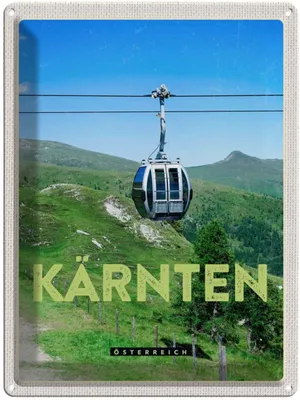 Produktbild von vianmo Blechschild 40x30 cm Kärnten Östrreich GondelNatur Bildmotiv Reisemotiv Abenteuer Reisen Urlaub