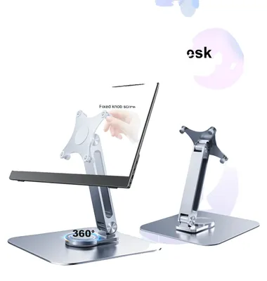 Obrázek produktu pro Stojan na monitor, otočný o 360 stupňů, s nastavitelnou výškou, stříbrný