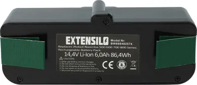 Produktbild von EXTENSILO Akku kompatibel mit iRobot Roomba 696, 860, 690, 890, 801, 850, 695, 805, 877, 895, 891, 896, 691 Staubsauger (6000 mAh, 14,4 V, Li-Ion)