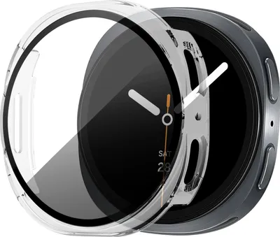 Produktbild von Bandz PC-Hartschalenetui mit Bildschirmschutz - passend für Samsung Galaxy Watch 8 - 44mm - Hartplastik-Schutzhülle - Vollschutz (transparent)