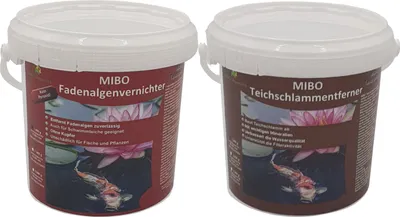 Produktbild von MIBO Gartenteich Fadenalgenvernichter & Teichschlammentferner Set 2x1Kg