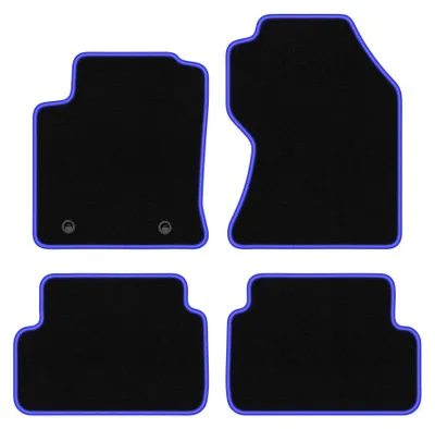 Immagine prodotto di Tappetini in moquette per Ford Focus MK1 FL 2001-2004 (hatchback/berlina/station wagon) – set 4 pezzi, nero/blu, su misura – Wielganizator CARLUX