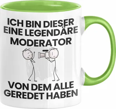Produktbild von Moderator Geschenk Tasse Lustige Geschenkidee Geburtstag für Moderator Ich Bin Dieser Legendäre Moderator Von Dem Alle Geredet Haben Kaffee-Becher (Grün)