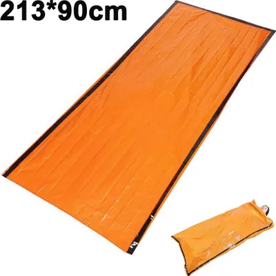 Produktbild von Notfall-Schlafsack, Thermo-Bivaksackdecke, wasserdicht, leicht, tragbarer Mylar-Nylonsack für Camping, Wandern und Outdoor-Abenteuer
