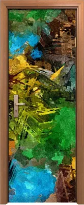 Produktbild von Türposter 70x200 cm Türaufkleber Türtapete Türfolie Klebefolie abstraktes psychedelisches Aquarell