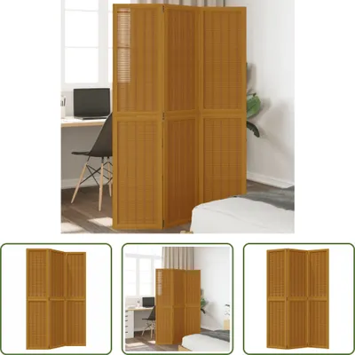 Produktbild von The Living Store 3-tlg. Raumteiler Braun Massivholz Paulownia