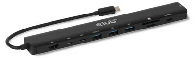 Produktbild von CLUB3D CSV-2550, Kabelgebunden, USB Typ-C, 140 W, 10,100,1000,2500 Mbit/s, Schwarz, MicroSD (TransFlash), SD