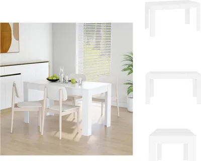 Zdjęcie produktu dla vidaXL Stół do jadalni biały 140x74,5x76 cm materiał drewnopochodny - Stoły do jadalni