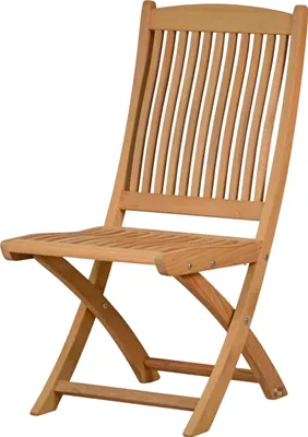 Produktbild von Teak Balkonstuhl Portofino klappbar aus Massivholz robuster Teak Klappstuhl ergonomisch