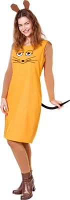 A woman is posing in a mouse costume.