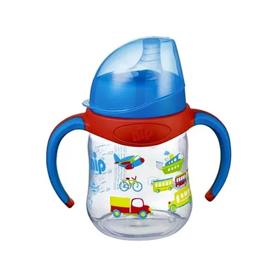 Produktbild von NIP Trinkbecher 'Boy' aus Kunststoff, mit Griff, blau, 150 ml
