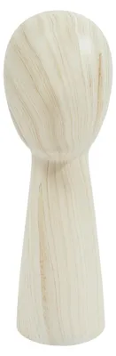 Produktbild von Schaufensterpuppe Kopf Holz - Perückenkopf Display - Für Perücken & Hüte - Tischmodell - 56 cm Kopfumfang - Damenkopf - Beige Holzmaserung