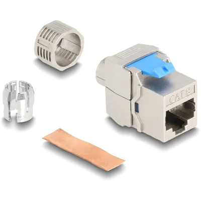 Produktbild von DeLOCK Keystone Modul RJ45 Buchse zu LSA Cat.8.1 werkzeugfrei, Flach, Metallisch, RJ-45, LSA, Weiblich, Cat8.1