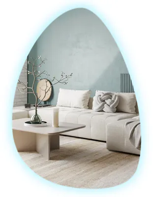 Produktbild von Rahmenloser LED Badspiegel – 50x70 cm – kaltweiß 6500K – asymmetrischer Wandspiegel mit moderner Beleuchtung für Bad und Flur