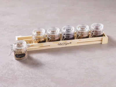 Imagen del producto de Paderno Verk./Dess.-Set7tlg. Holz/Glas 41205-09