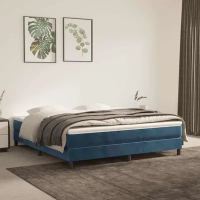 Produktbild von vidaXL Taschenfederkernmatratze Mittel Dunkelblau 160x220x20 cm Samt