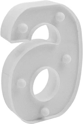 Immagine prodotto di Luci LED con i numeri da 0 a 9, verdi, per feste in casa, matrimoni, compleanni, 6 pezzi