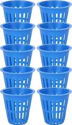 Obrázek produktu pro 10PCS výsadba koš hydroponické pěstování koš plastové rostliny Mesh Cup pro balkon zahradaBlue