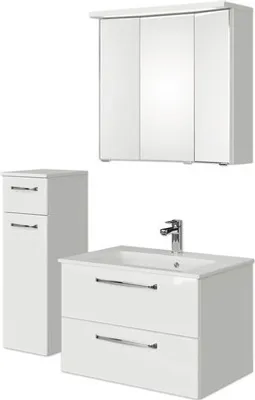 Produktbild von Pelipal Badmöbel-Set Kumba BxHxT 107 x 200 x 50 cm Frontfarbe weiß glanz mit Mineralguss-Waschtisch weiß und Unterschran