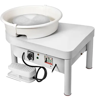 Obrázek produktu pro Hrnčířský kruh, průměr kotouče 25 cm, odnímatelný nožní pedál, krémově bílý