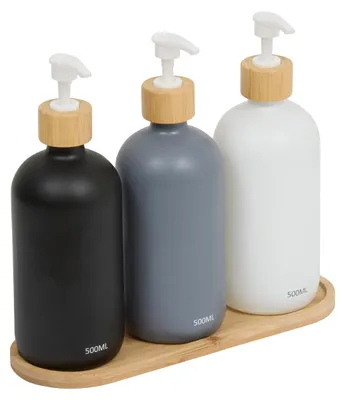 Produktbild von 5five Simply Smart Seifenspender Spender Set 3x500 ml mit Ablage Bad Küche Lotion Dispenser